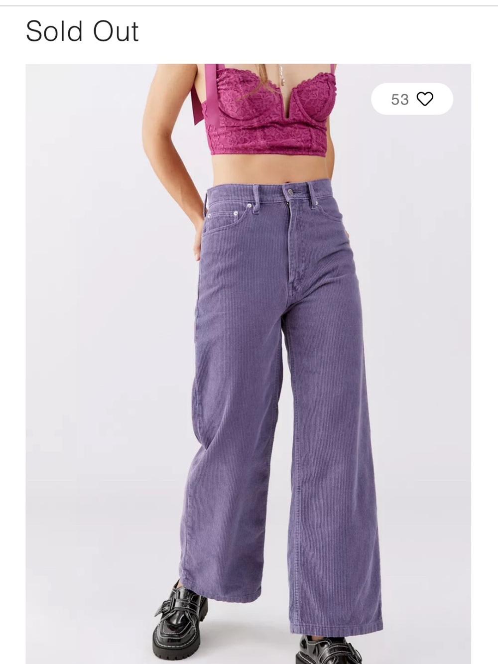 BDG Urban Outfitters dusty purple corduroy high-waisted wide-leg pants - Picture 4 of 4